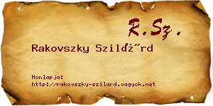 Rakovszky Szilárd névjegykártya